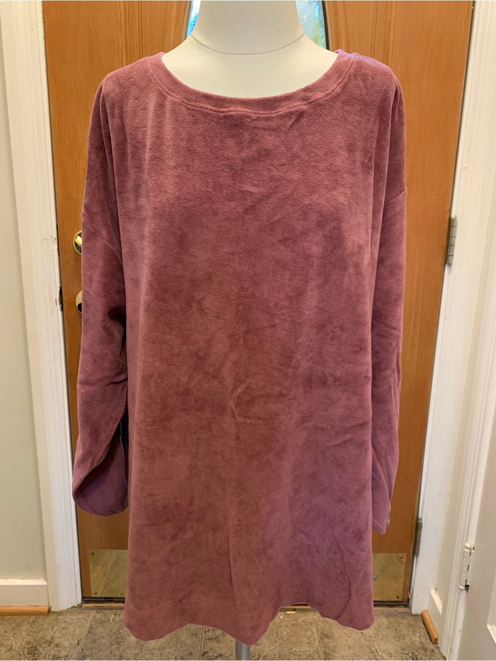 NWT Kate Quinn velour bubble sleeve top - XL extra large